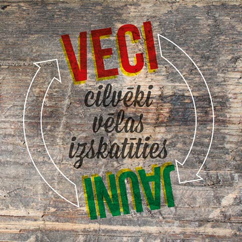 “Veci/Jauni/Jauni/Veci” plakāta dizains