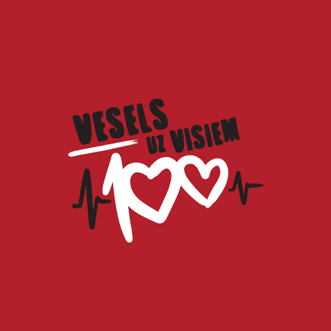 Vesels uz visiem 100 logotipa dizains