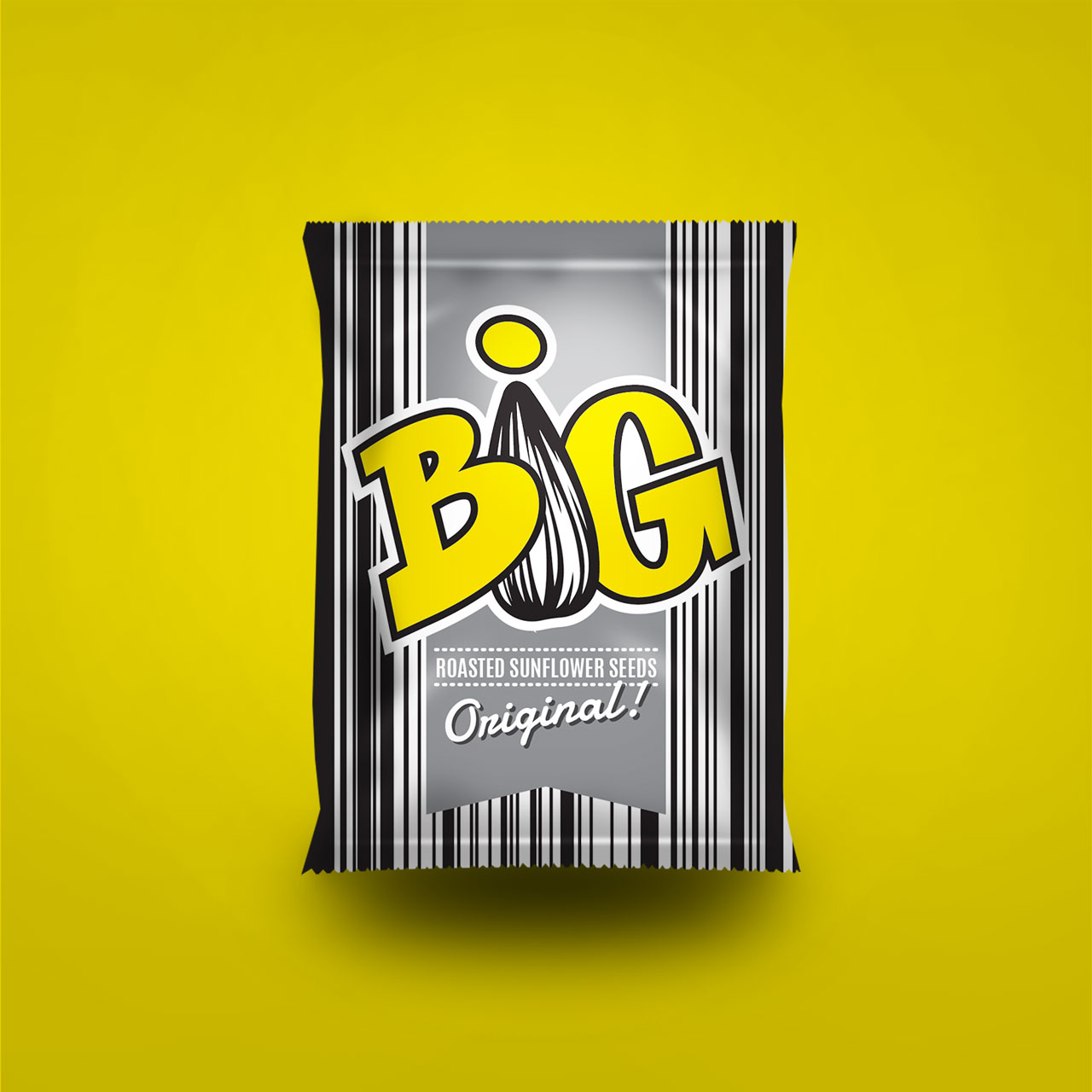 BIG saulespuķu sēklu iepakojuma dizains